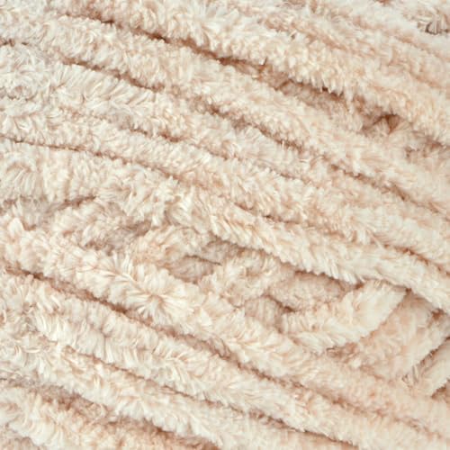 Loops & Threads Demi Purl Yarn – Super Bulky 100% Polyester, Soft Plush Chenille Yarn for Knitting & Crochet, Ideal for Blankets, Hats, Scarves & Crafts, Whitecap Gray