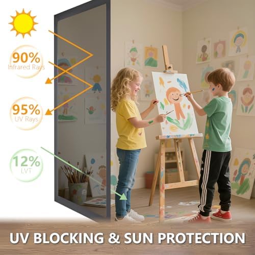 LEMON CLOUD One Way Window Film Window Tint for Home, Silver 29.5″ x 157.4″