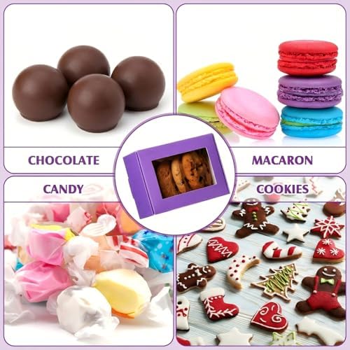Zonon 30 Pcs Mini Kraft Soap Boxes with Window Homemade,Purple