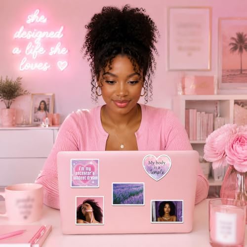 Purple Vision Board Supplies - 50 Pcs Aesthetic Black Girl Stickers
