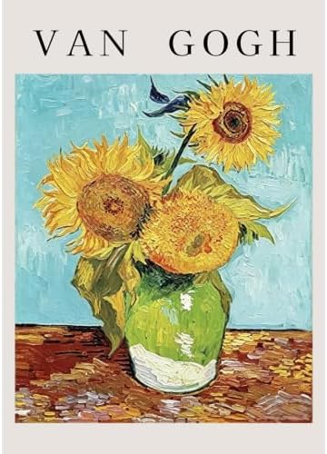 VeGuude Diamond Art Kits for Adults, Full Drill Van Gogh Sunflowers Diamond Painting Kits for Beginners, DIY Full Rhinestone 5D Diamond dots (Gemstone Craft), Home Wall Decoration (12x16 inch)