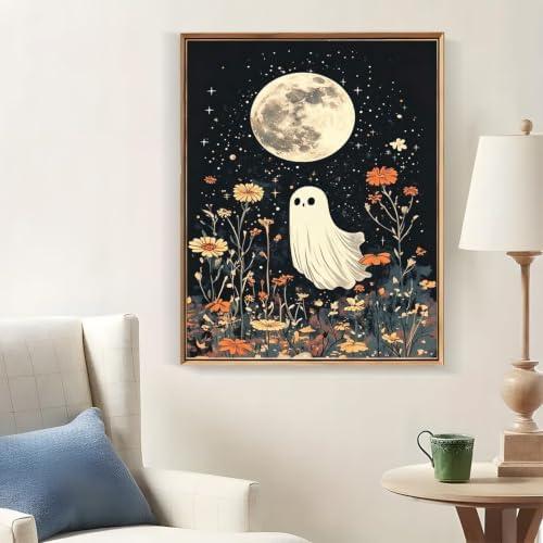 Tabszca Ghost and Flower Paint by Numbers Kit for Adults 16 X 20 Inch