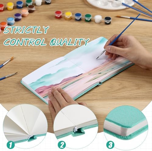5.5in Watercolor Sketchbook Journal Square Watercolor Notebook Turquoise
