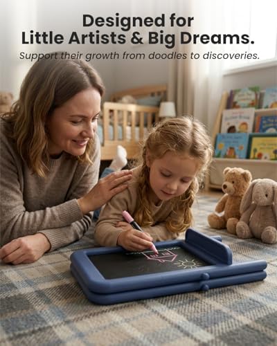 Tabletop Art Easel for Kids with Whiteboard & Chalkboard, Blue
