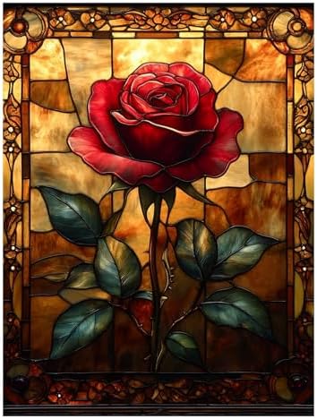 XTCIXAL Diamond Art Kits for Adults, Rose Diamond Painting, 12x16 Inch