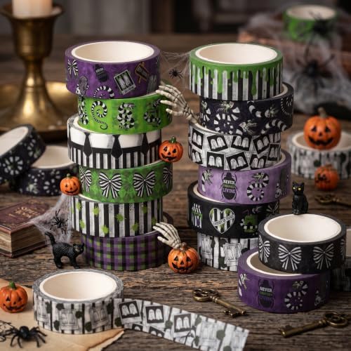 Halloween Beetle Washi Tape - 12 Rolls Horror Decorative Tape