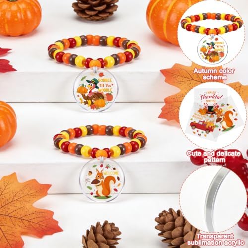 YGEINIT 24 Sets Fall Bracelet Making Kit, Thanksgiving Beads for DIY Craft