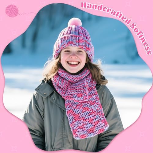 PREBOX Knitting Loom Kit for Kids and Beginners, Hat and Scarf, Rose