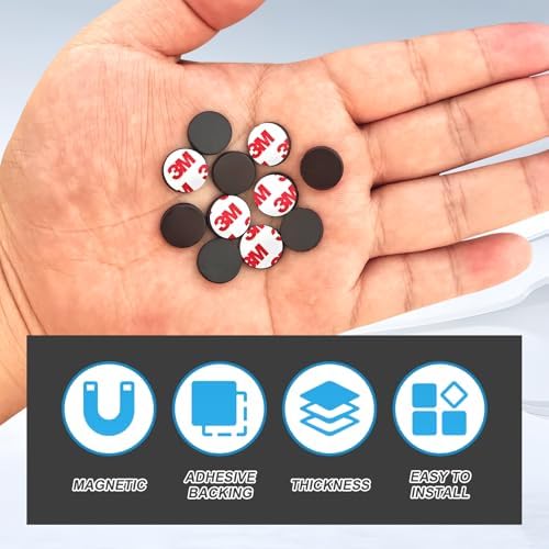 Small Round Magnets 1/2" with Adheisve Backing for Super Tiny Parts of Arts and Crafts Pieces (Peel&Stick Sticky Dots 480 Circles)