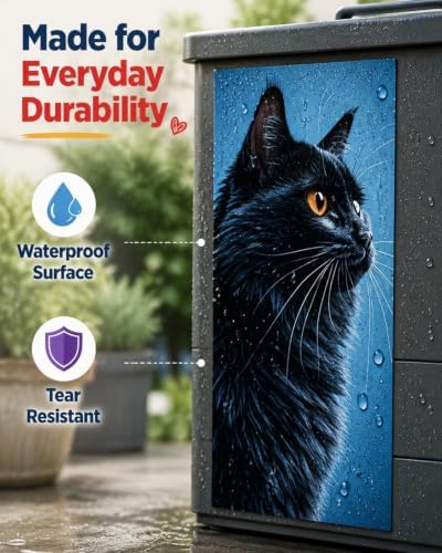 Creative Trash Can Sticker with Colourful Cartoon Waterproof Self-Adhesive