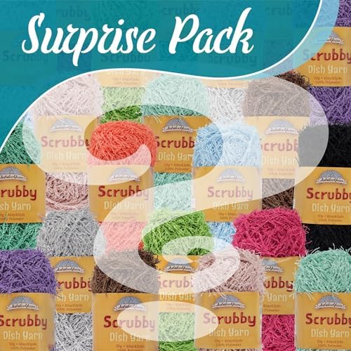 JubileeYarn Scrubby Dish Yarn - 50g/Skein Dishcloth Polyester - Variety Pack - 12 Skeins