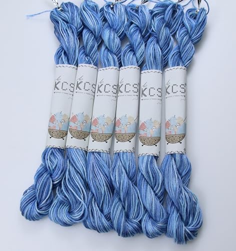 KCS Big skeins of 25 Meters Size 25 Color Variegated Cross Stitch Stranded Threads,6 skeins,4230