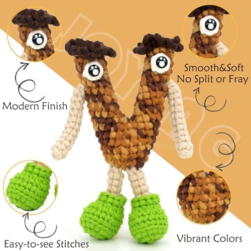50g Rainbow Beginner Crochet Yarn for Crocheting and Knitting Multicolor Cotton Crochet Yarn for Beginners Easy Yarn for Beginners(Brown Tone)