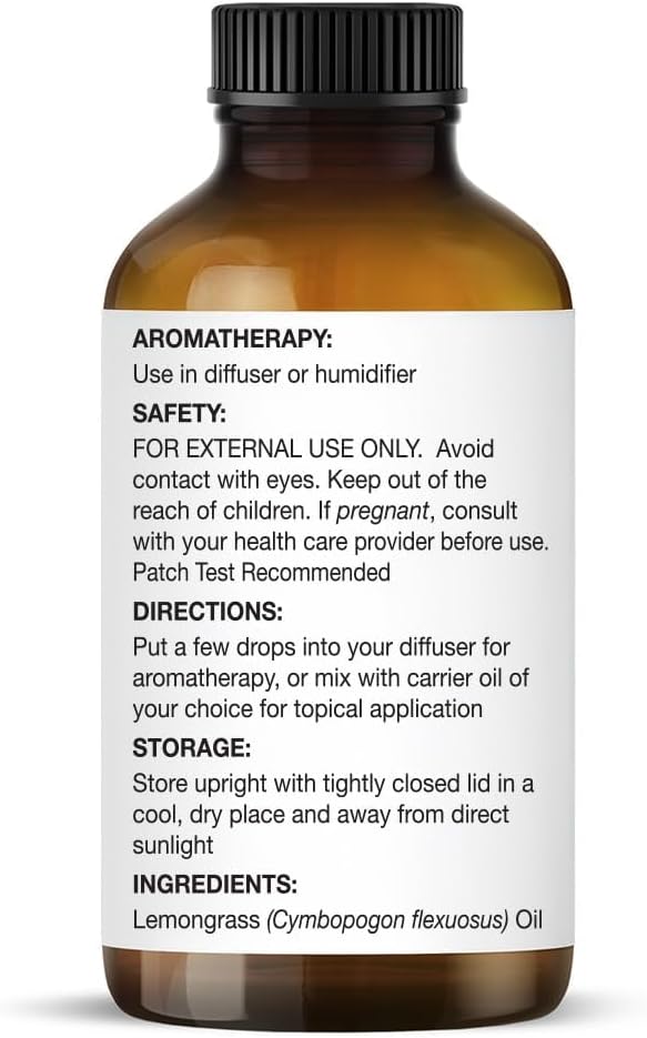 Majestic Pure Lemongrass Essential Oil for Diffuser - 4 Fl Oz | 100% Pure & Natural Essentials Oils for Aromatherapy, Soap and Candle Making, Massage and Room Sprays, Lemongrass Oil