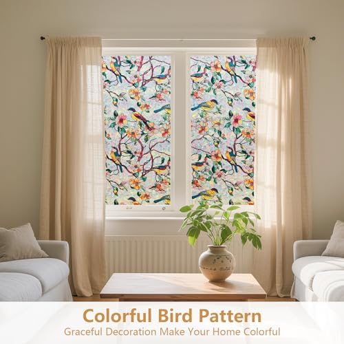 Kromapolis Window Privacy Film, Stained Glass Sticker, 29.5" x 78.7"