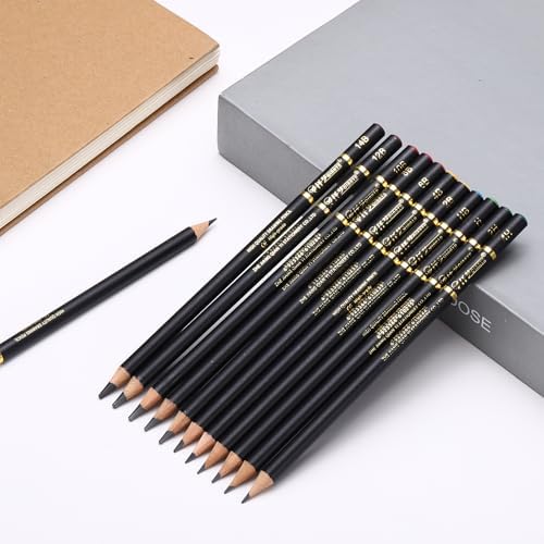 PATIKIL 24Pcs Drawing Pencils for Sketching, H Refill Sketch Pencils for Drawing, Graphite Art Pencil Set Professional Resistant Lead for Painting Shading Artist Office Supplies