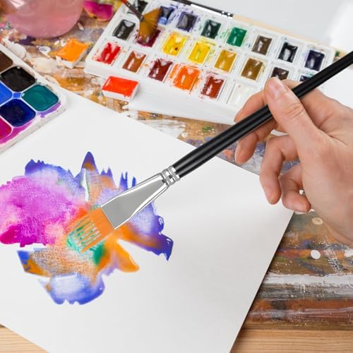 4Pcs Comb Artist Brush Set, Rake Brushes for Painting with Birch Wood Handle, Paintbrush for Acrylic Paint, Textured Art Paintbrush Sets for Greeting Cards & DIY Crafts