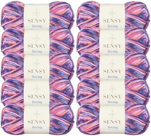 S Sensy Roving Multi-Premium Acrylic&Wool Yarn 10 Pack Purple Sky 131 Yards