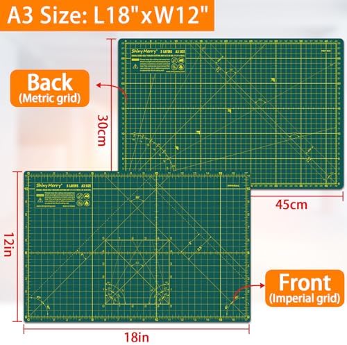 Self Healing Cutting Mat A3 12"x 18" Double Sided Green Mat