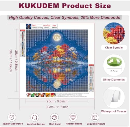 KUKUDEM Trees Diamond Painting Kits for Adults, Diamond Art Kits 12x12inch