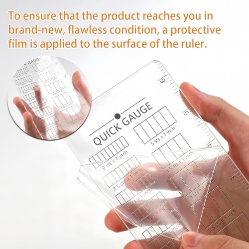 Quick Gauge Ruler for Knitting and Crochet - No Counting Needed, Effortless Stitch Measurement Tool with Grid Design for Sewing, Knitting & Crochet (1 Piece)