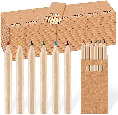 Faccito 100 Packs Mini Colored Pencils Bulk for Kids, 6 Colors
