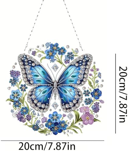RYMILIE Hanging Diamond Art Kits for Adults Butterfly 8x8inch