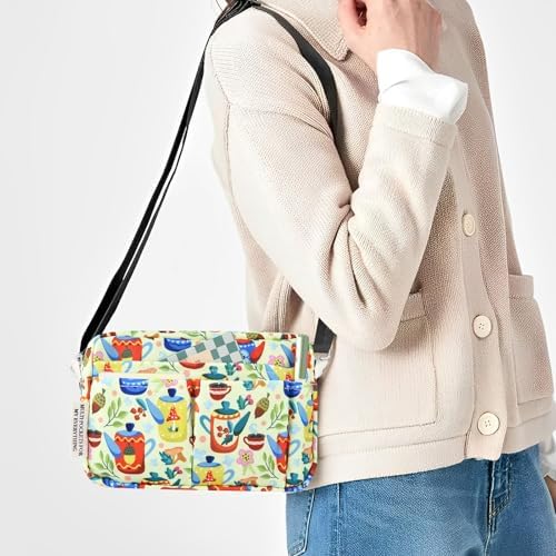 Multiple Pockets Portfolio Organizer with Zippered,Storage Pencil Pouch Bag