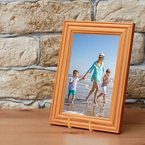 IBosins 5-Pack 6-Inch Plate Holder Display Stands Gold Metal Frame Stand