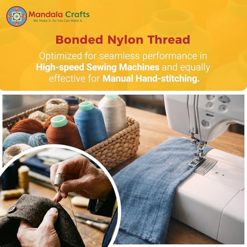 Mandala Crafts Size 46 210D T45 Gold Bonded Nylon Thread, 2843 YDs