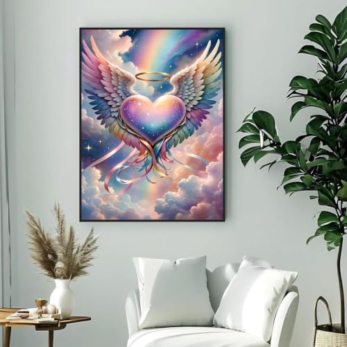 WNPOKN Rainbow Heart Diamond Art Kits for Adults 12 x 16inch