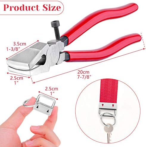 Key Fob Hardware Set, Shynek 50PCS Lanyard Key Fob Hardware 1 Inch with Key Fob Pliers Tool for Keychain and Wristlet Clamp Hardware Supplies