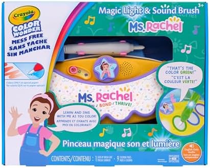 Crayola Ms Rachel Color Wonder Magic Light Brush, Mess Free Coloring Toy 3+