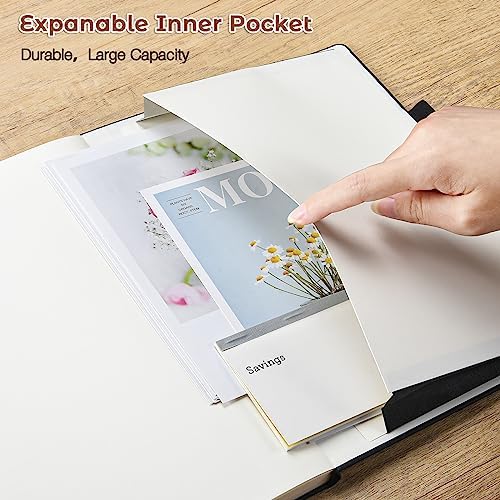 Blank Notebook, Hardcover Sketchbook, Leather Unlined Journal for Women Men