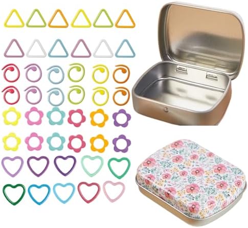 Hilsayum 80Pcs Knitting Stitch Markers 4 Shapes Colorful Crochet Stitch Markers with Box for Crocheting and Knitting,