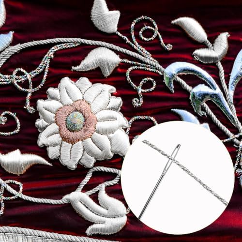Gosknor 6 Skeins Embroidery Threads, Metallic Embroidery Floss (Silver)