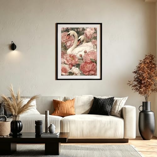 XTCIXAL Diamond Art Kits for Adults, Swan Diamond Painting, 12x16 Inch
