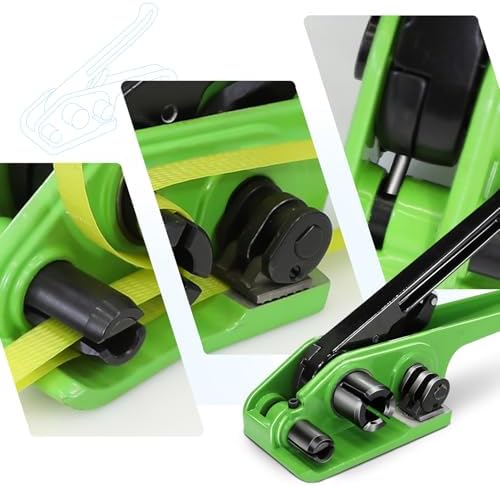 Heavy Duty Banding Strapping kit Contain 1/2" x3200" Polypropylene Packaging Straps & 100 Metal Seals 20 Plastic Edge Protectors Tensioner with Cutter Sealer Tool Glove