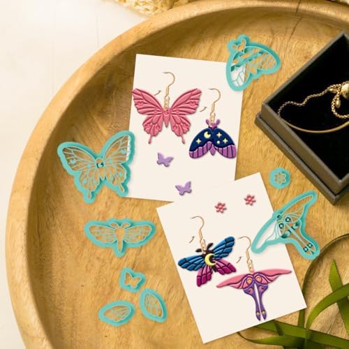 beinkmake 22Pcs Butterfly Polymer Clay Cutters Boho Clay Earrings Cutters