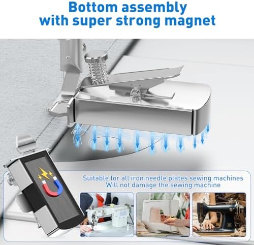 Armilem Magnetic Seam Guide for Sewing Machine, Multifucntional Clip-On Hem Guide - Universal Sewing & Quilting Supplies Accessories Tools