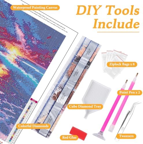 Okarina Diamond Art Kits for Adults & Beginners, Beach Diamond Painting Kit