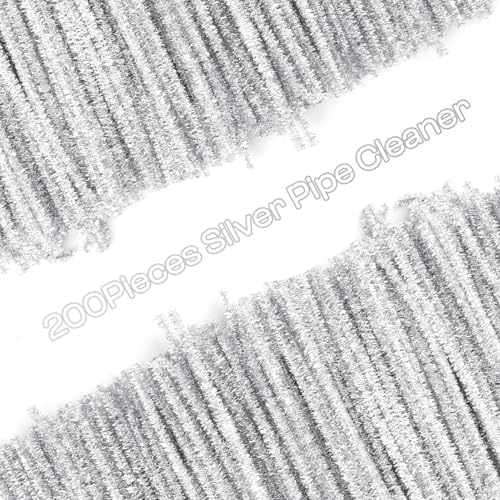Caydo 200 Pieces Silver Pipe Cleaners Craft