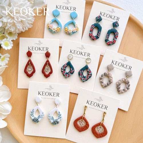 Keoker Polymer Clay Cutters, Boho Clay Cutters for Polymer Clay Jewelry, Basic Polymer Clay Cutters, Clay Earrings Cutters