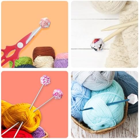 20Pcs Knitting Needle Stoppers Hexagon Knitting Needle Point Protectors fit Size US 2.5-13 (3mm-9mm) Needles for Beginners Knitting Crochet Hand DIY Supplies Accessories