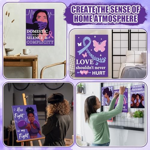 Sherr 140 Pcs 20 Set Pre Drawn Canvas Painting Kit, Anti-Domestic Violence