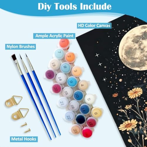 Tabszca Ghost and Flower Paint by Numbers Kit for Adults 16 X 20 Inch
