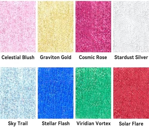 AUREUO Galaxy Glitter Acrylic Paint Set - 8 Twinkle Iridescent Colors 0.71 Fl Oz / 21ml Tubes Sparkling Art Paints for Holiday Crafts Decor Non Toxic Art Supplies for DIY Projects, Gifts for Artists