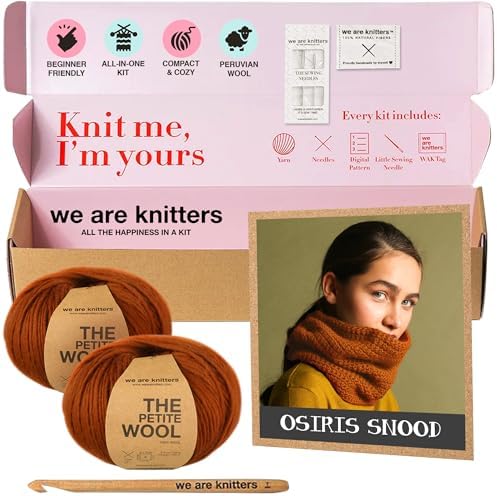 We Are Knitters Osiris Snood Kit | Beginner Crochet Gift Kit | Easy Warm Winter Snood | Stylish DIY Handmade Accessory Set Cozy Relaxing Craft GiftPro