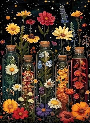 GOUOYANA Diamond Art Kits for Adults Vintage Flowers Diamond Painting Kits