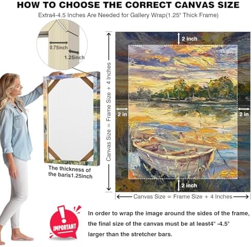 DIY Canvas Stretcher Bars Kit, 1.25" Gallery Depth, 8" x 8"